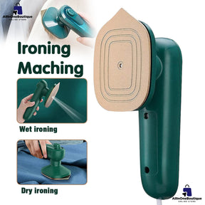 Mini Steam Iron Dry & Wet Ironing Portable Mini Steam Iron for Clothes Fast Heat Lightweight Titanium Plate Good for Home and Travel (Green)