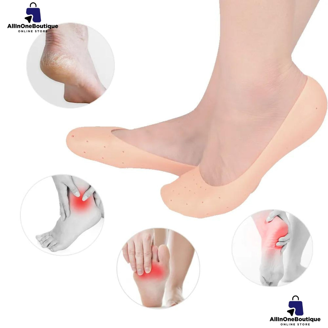 Anti Crack Full Length Silicone Foot Protector Moisturizing Socks for Foot-Care and Heel Cracks, heel pain.