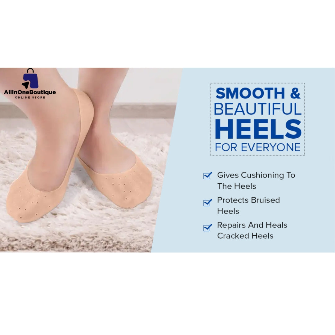 Anti Crack Full Length Silicone Foot Protector Moisturizing Socks for Foot-Care and Heel Cracks, heel pain.