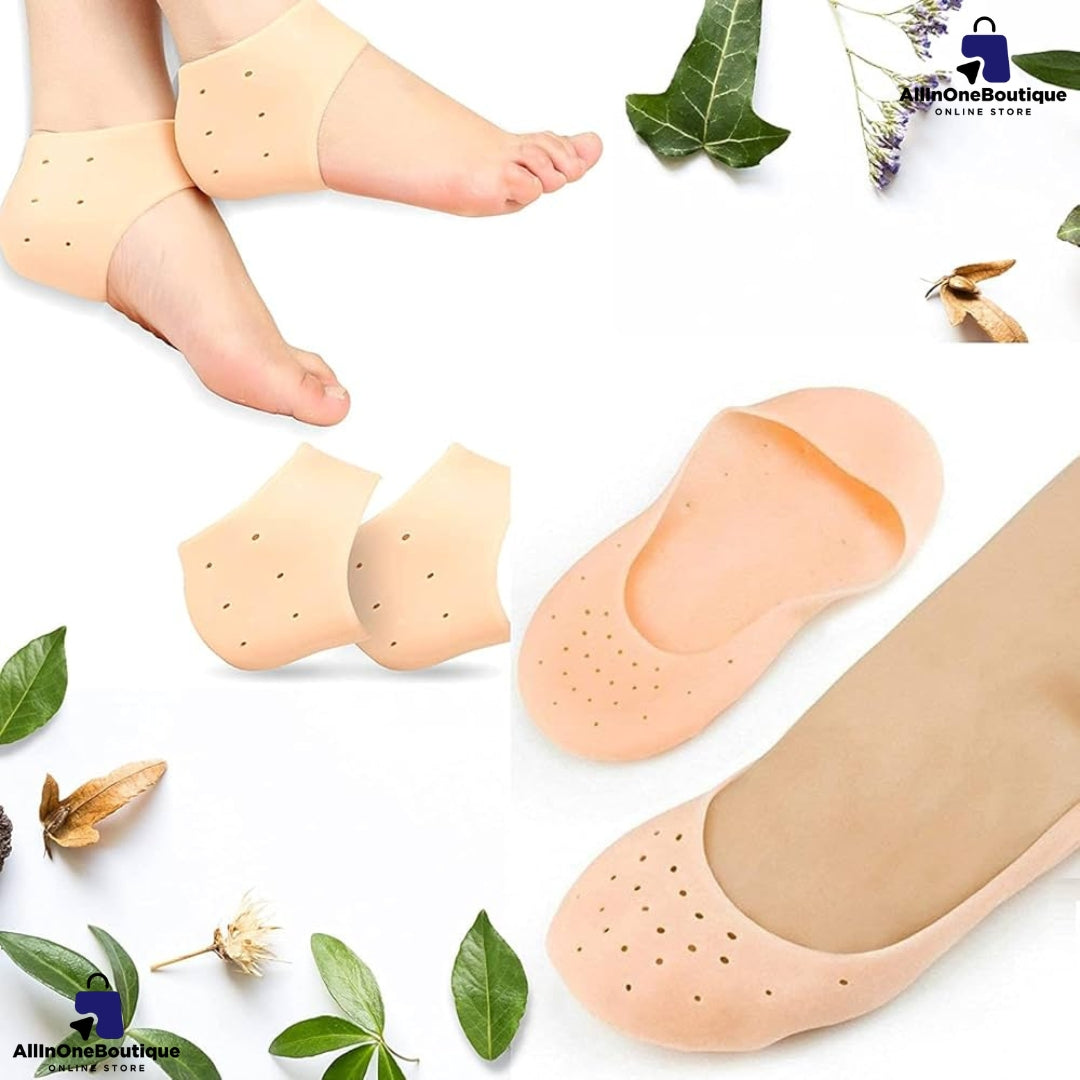 Anti Crack Full Length Silicone Foot Protector Moisturizing Socks for Foot-Care and Heel Cracks, heel pain.