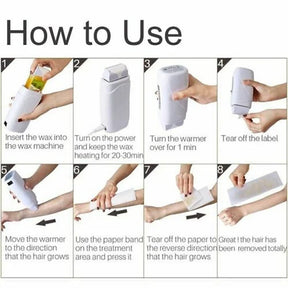 Atwax Portable Rolling Depilatory Epilators Cartridge Wax Warmer Hot Wax Hair Removal Shaving Heater Machine Parrafin Salon Tool With Wax